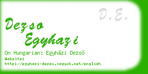 dezso egyhazi business card