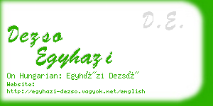 dezso egyhazi business card